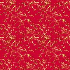 red pattern with gold elements