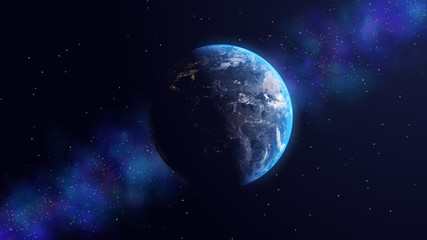 earth day and night 3d render