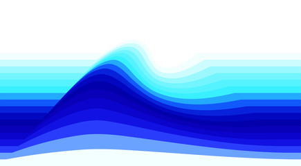 Aufkleber - Striped background with blue wave. Vector wallpaper