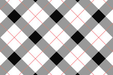 Black And White Tablecloth Pattern.Texture For : Plaid, Tablecloths, Clothes, Shirts, Dresses, Paper, Bedding, Blankets, Quilts And Other Textile Products. Vector Illustration