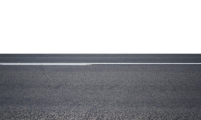 Asphalt road isolated on white background with clipping path.