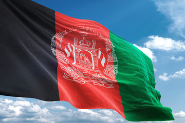 Afghanistan flag waving sky background 3D illustration