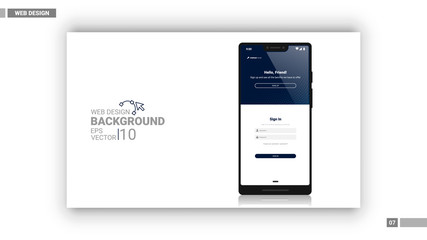 Web design mockup with smartphone layout