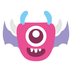 crazy monster with wings comic character