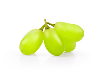 Green grape isolated on white background.