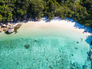 Aerial of Boulder island in Myanmar island