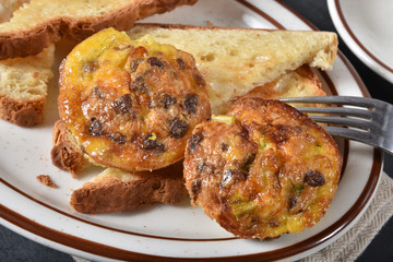 Wall Mural - Baked sausage cheese omelets