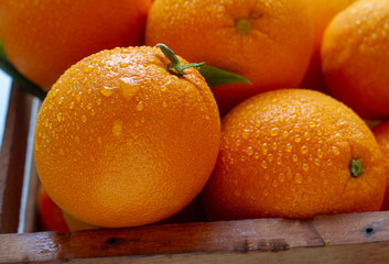 Bright Beautiful Oranges in a Crate