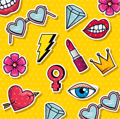 Sticker - fashion graphic pop art background