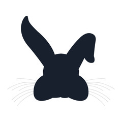 Sticker - rabbit silhouette head