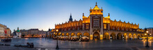 Krakow Cloth Hall By Early Blue Hour (panoramic)