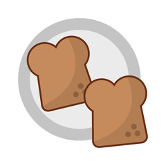 Sticker - Toast breads on dish topview