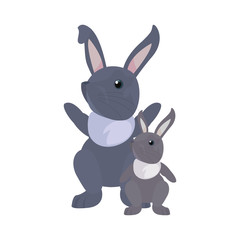 Wall Mural - cute rabbits cartoon