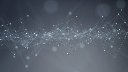 Fototapete - Abstract digital network connection grey background 3D rendering