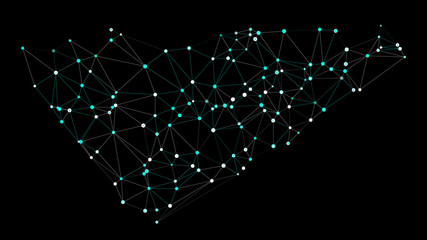Wall Mural - graphic dots background round shapes and lines vector polygonal conception
