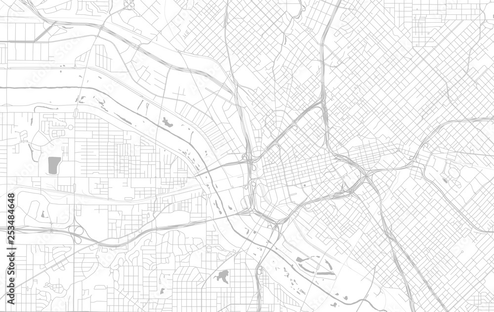 vector map of the city of Dallas, Texas, USA - obrazy, fototapety, plakaty 