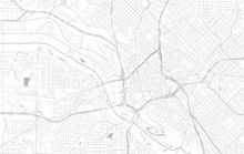 Vector Map Of The City Of Dallas, Texas, USA