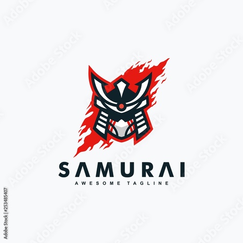 Abstract Samurai concept illustration vector Design template Canvas Print