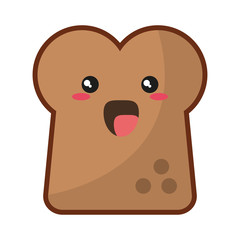 Poster - Toast bread food symbol kawaii cartoon