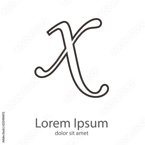 Logotipo Letra X Minúscula Lineal Color Gris Buy This