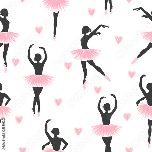 Dekoracja na wymiar  bezszwowe-baleriny-taniec-wzor-ilustracja-wektorowa