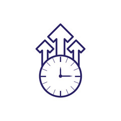 Poster - time clock with arrows up