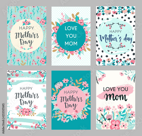 Fotomural Set of Mothers day greeting cards