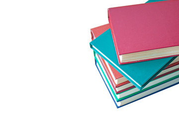 A stack of books on white background. Education. Literature. Home library