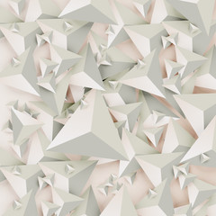 Wall Mural - Abstract 3D triangles on light background, vector illustration