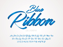 Blue Ribbon Alphabet Design