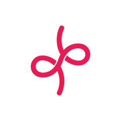 Sticker - simple knot ribbon gift logo vector