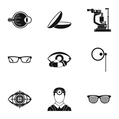 Wall Mural - Vision icons set. Simple illustration of 9 vision vector icons for web
