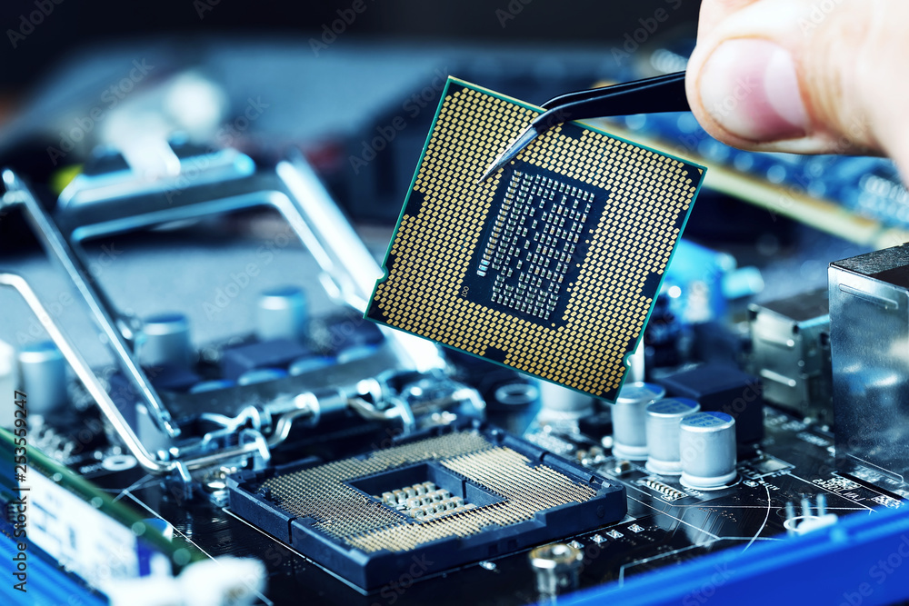 Electronic engineer of computer technology. Maintenance computer cpu ...
