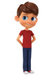 © 3dddcharacter - Cartoon character shy boy on a white background. 3d rendering. Illustration for advertising.