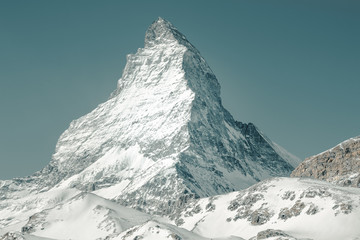 Leinwandbilder - View to the majestic Matterhorn mountain, Valais, Switzerland