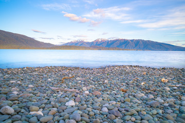 Canvas Print - Lake Te Anau looking along the length to Murchison Mountain Range