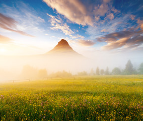 Scenic surroundings near the farm in the morning light.