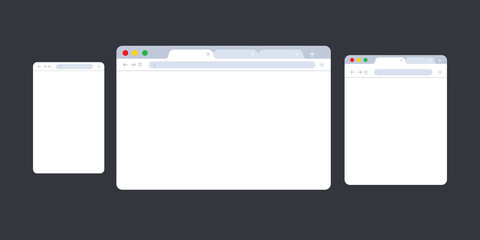 Browser window.Web browser in flat style. Window concept internet browser. Mockup screen design. Vector illustration