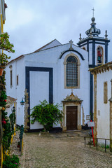 Wall Mural - Christmas ornament and Sao Pedro church in Obidos