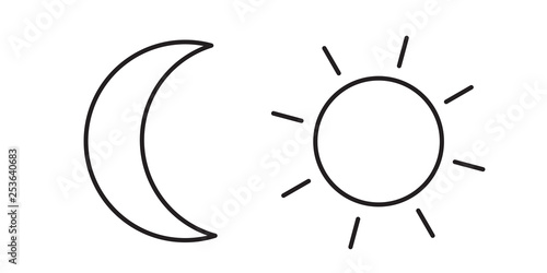 Moon And Sun Simple Line Icon Vector Illustration Stock Vector Adobe Stock