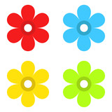 Fototapeta Psy - Set of Flowers. Beautiful flowers. Multicolored flowers. White background. Vector illustration EPS 10.