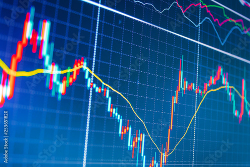Abstract Financial Background Trade Colorful Forex Market Candle - 