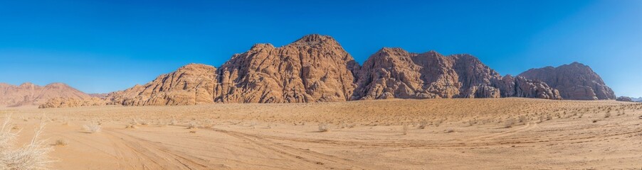 Wall Mural - Landscape of Wadi Rum desert in Jordan