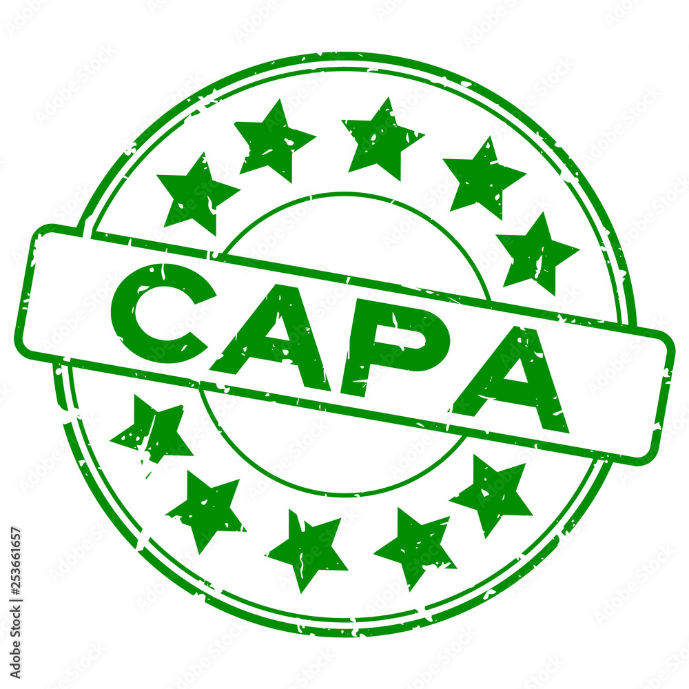 Grunge green CAPA (abbreviation of corrective action and preventive ...