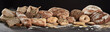 Panoramic banner with rustic bread