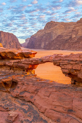 Wall Mural - Little rock bridge at Wadi Rum, Jordan