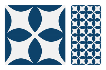 Wall Mural - tiles Portuguese patterns antique seamless design in Vector illustration