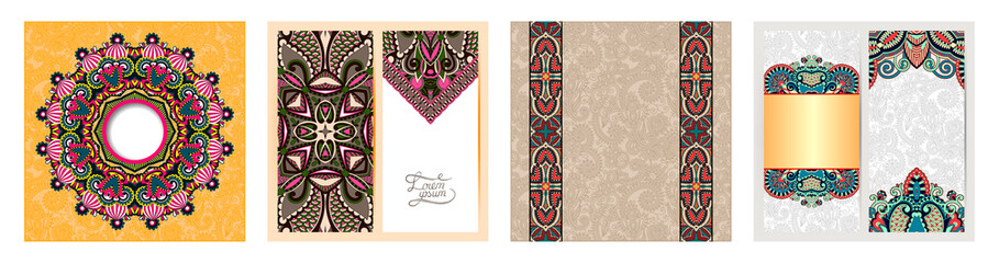 Canvas Print - decorative label card for vintage design, ethnic pattern, antique greeting card