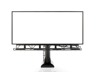 Wall Mural - 3D rendering of blank billboard (empty advertisement) isolated on white background - mock up template