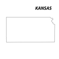 Wall Mural - Kansas - map state of USA